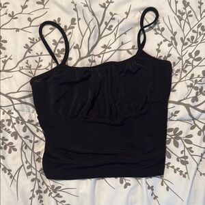 Fashion Nova Black Ruched Crop Top